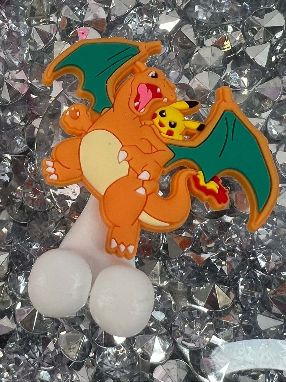 Pokemon toothbrush holder suction cup Charizard & Pikachu Figure - Orange